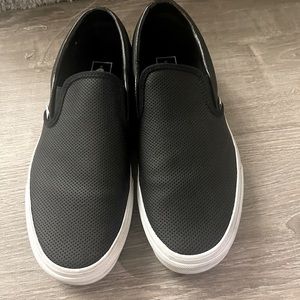PERF LEATHER SLIP-ON VANS